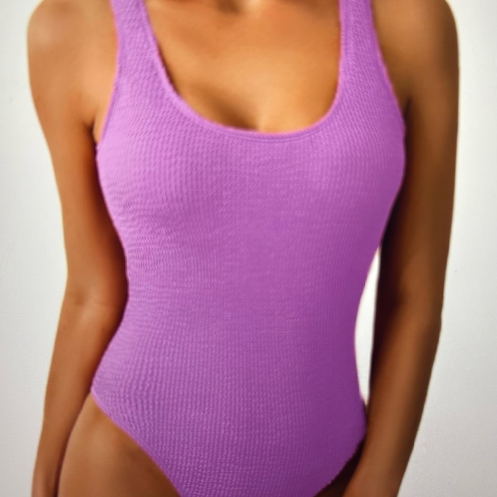 Purple Textured Swimsuit